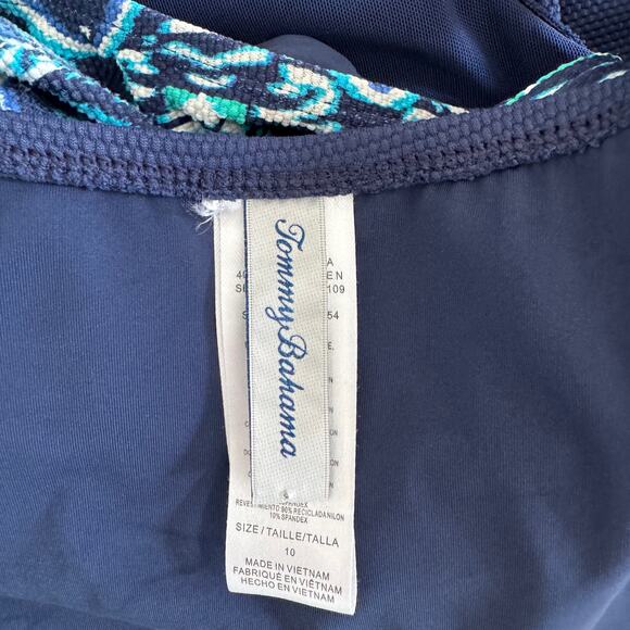 TOMMY BAHAMA One-Piece Swimsuit Size 10 Island Cays Ikat High Neck - Picture 7 of 11